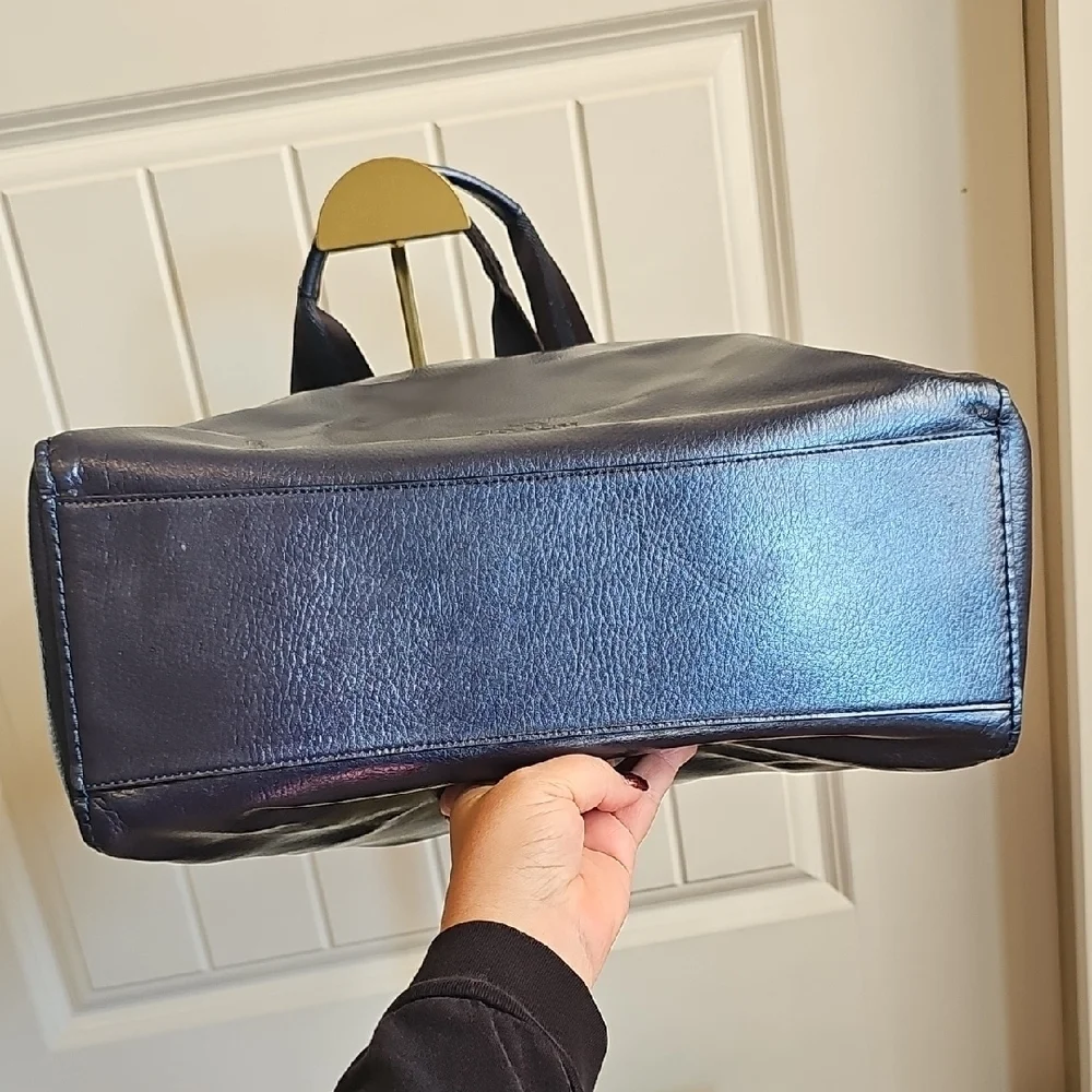 Coach 2017 Large Hologram Derby Tote Metallic Blue